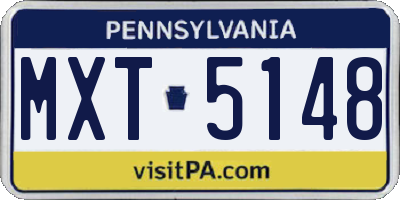 PA license plate MXT5148