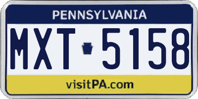 PA license plate MXT5158