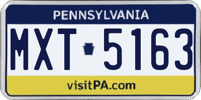 PA license plate MXT5163