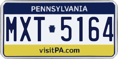 PA license plate MXT5164