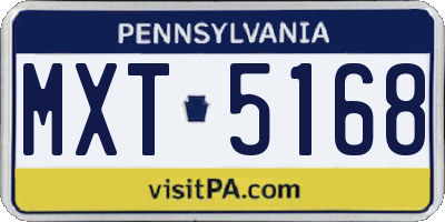 PA license plate MXT5168