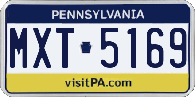 PA license plate MXT5169