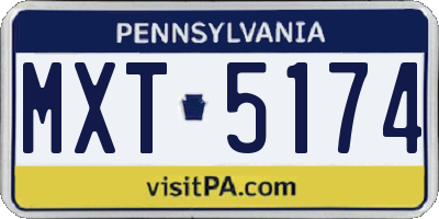 PA license plate MXT5174