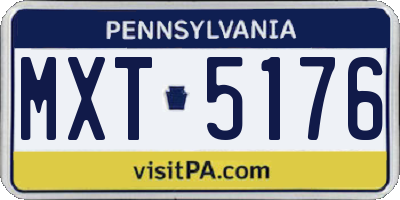 PA license plate MXT5176