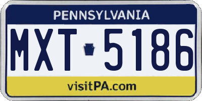 PA license plate MXT5186