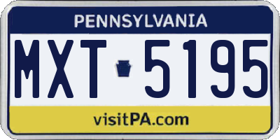 PA license plate MXT5195