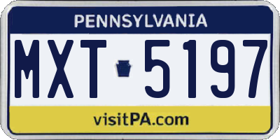 PA license plate MXT5197