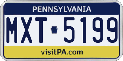 PA license plate MXT5199