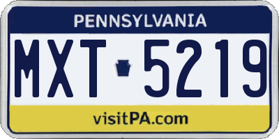 PA license plate MXT5219