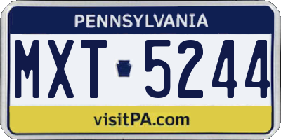 PA license plate MXT5244