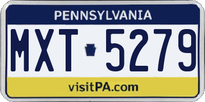PA license plate MXT5279