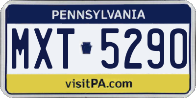 PA license plate MXT5290