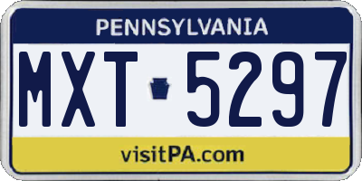 PA license plate MXT5297