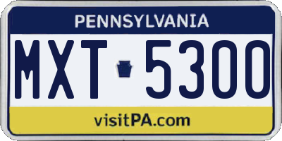 PA license plate MXT5300