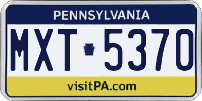 PA license plate MXT5370