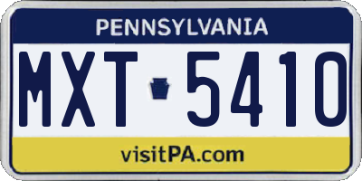PA license plate MXT5410