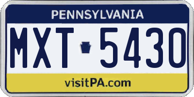 PA license plate MXT5430