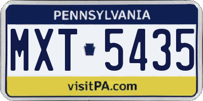 PA license plate MXT5435