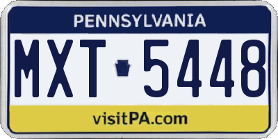 PA license plate MXT5448