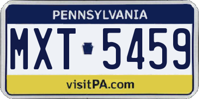 PA license plate MXT5459
