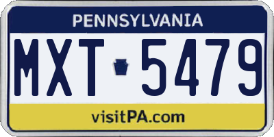 PA license plate MXT5479