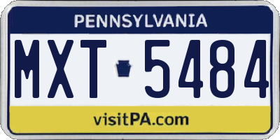 PA license plate MXT5484