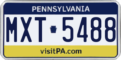 PA license plate MXT5488