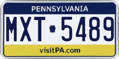 PA license plate MXT5489