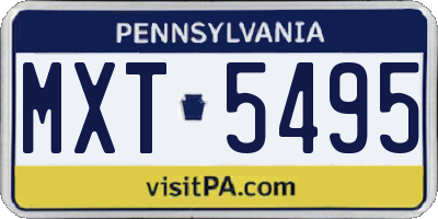 PA license plate MXT5495