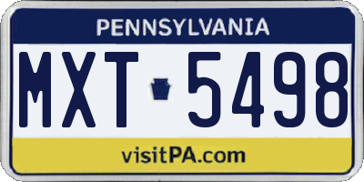 PA license plate MXT5498