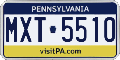 PA license plate MXT5510