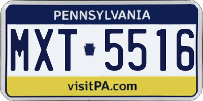 PA license plate MXT5516