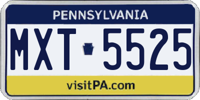 PA license plate MXT5525