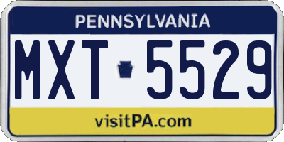 PA license plate MXT5529