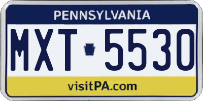 PA license plate MXT5530