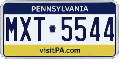 PA license plate MXT5544
