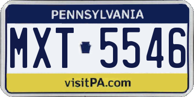 PA license plate MXT5546