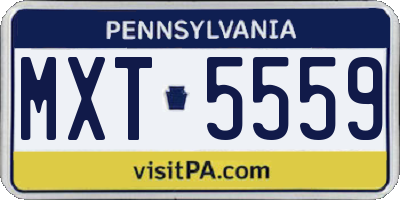 PA license plate MXT5559