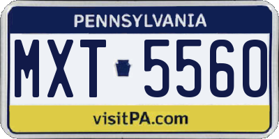 PA license plate MXT5560