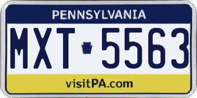 PA license plate MXT5563