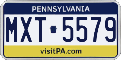 PA license plate MXT5579