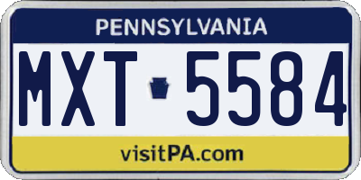 PA license plate MXT5584