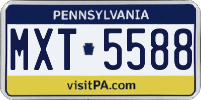 PA license plate MXT5588