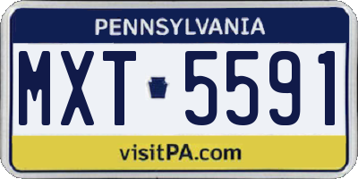 PA license plate MXT5591