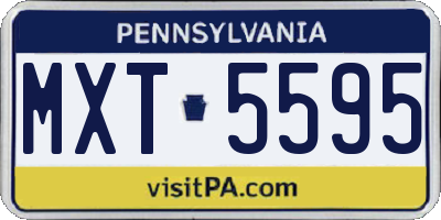 PA license plate MXT5595