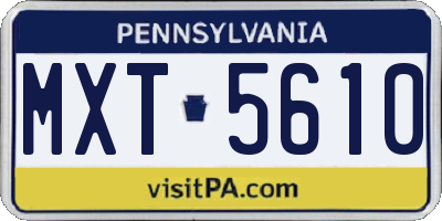 PA license plate MXT5610