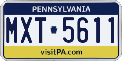 PA license plate MXT5611