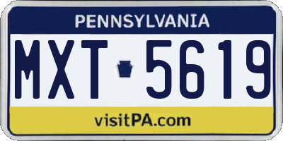 PA license plate MXT5619
