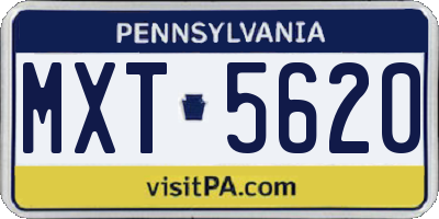 PA license plate MXT5620