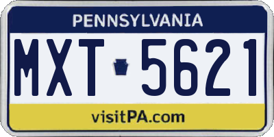 PA license plate MXT5621